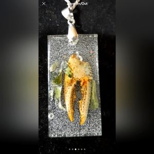 Crayfish claw pendant 925 Italy rope necklace